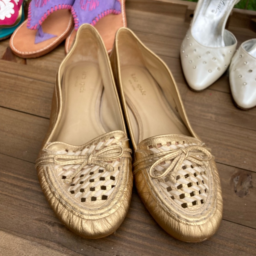 Kate Spade Gold Flats